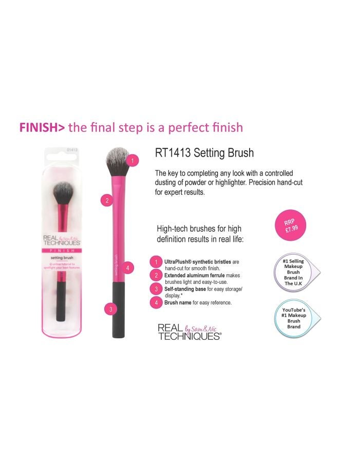 REAL TECHNIQUES - Setting Powder Plus Highlighter Brush Pink - Image 1