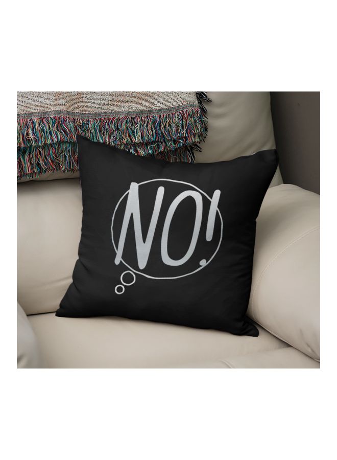 No Quote Printed Decorative Pillow Black/Silver 16x16inch - Image 2