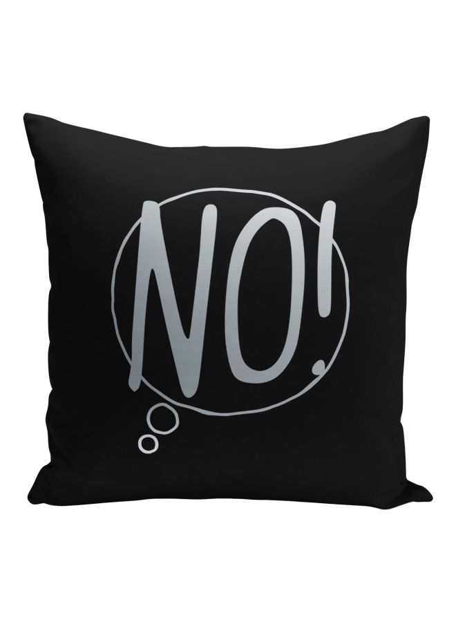 No Quote Printed Decorative Pillow Black/Silver 16x16inch - Image 1