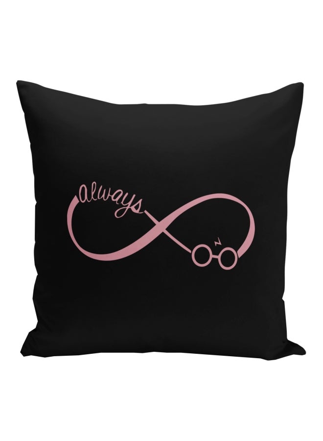 Infinity Always Printed Decorative Pillow Black/Pink 16x16inch - Image 1