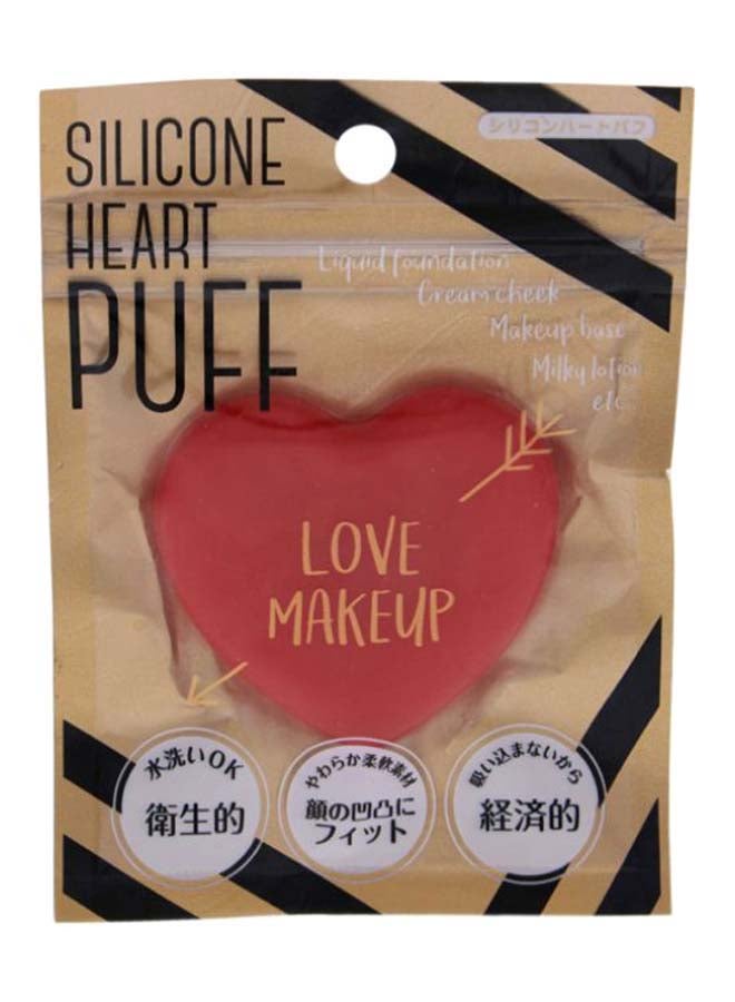 SUN SMILE Heart Shaped Makeup Puff Red - Image 1