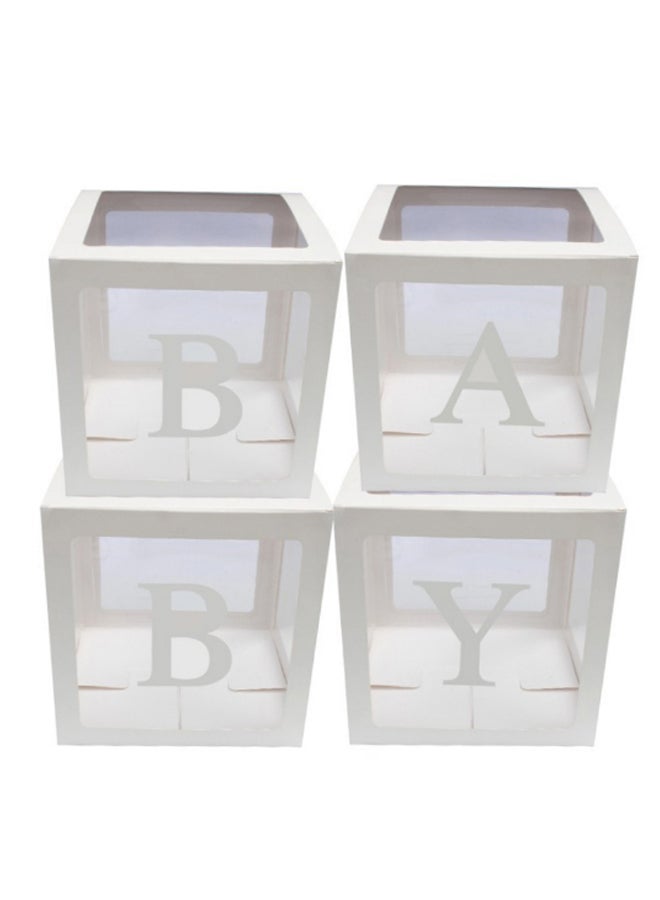 4-Piece Baby Letter Balloon Decoration Box Set 30 x 30cm