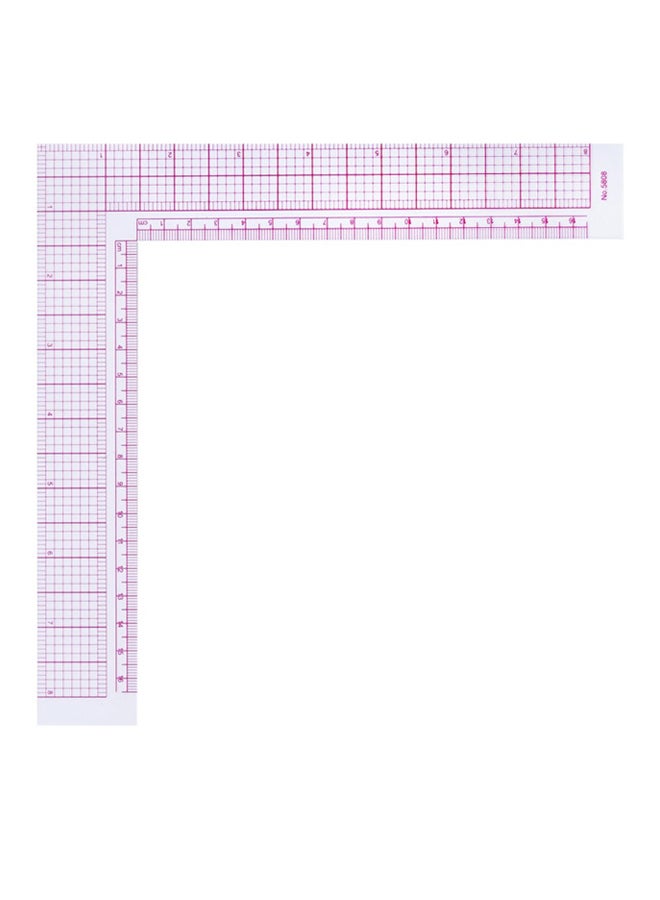 Generic L-Shaped Square Ruler Pink/Clear  - Image 2