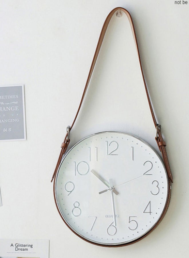 Nordic Creative Home Wall Belt Clock Silver 30 x 30cm  - Image 2