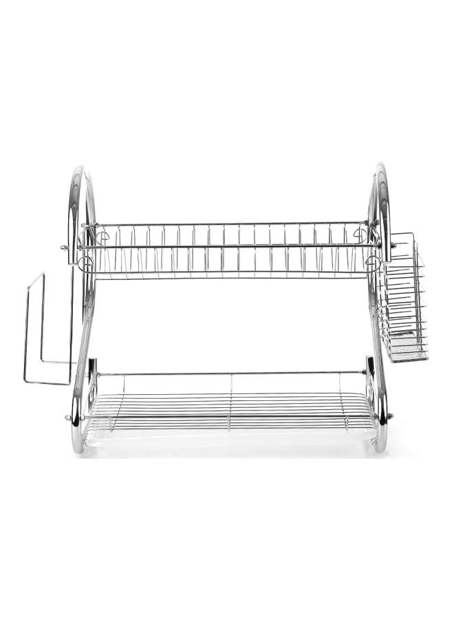 2-Tier Multifunctional Storage Rack Silver 55x38x25cm - Image 2