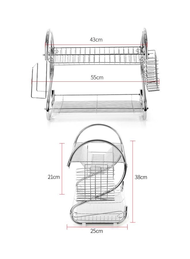 2-Tier Multifunctional Storage Rack Silver 55x38x25cm - Image 4