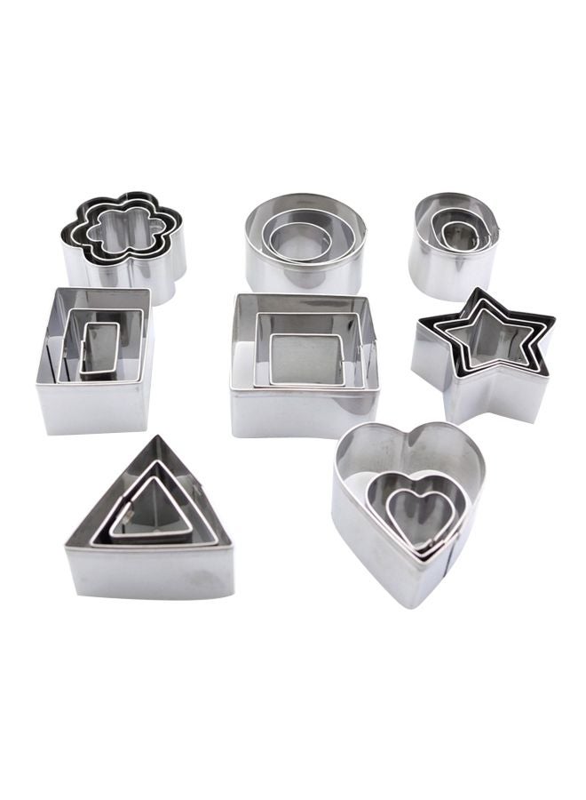 24-Piece Stainless Steel Cookie Cutter Set Silver - Image 1