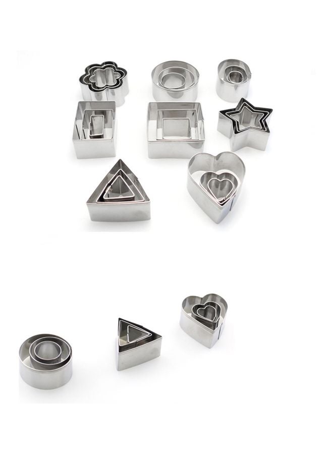 24-Piece Stainless Steel Cookie Cutter Set Silver - Image 2