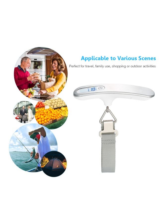 Portable Digital Luggage Scale Silver/White/Grey - Image 4