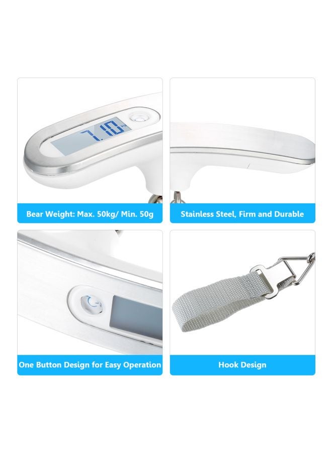 Portable Digital Luggage Scale Silver/White/Grey - Image 5