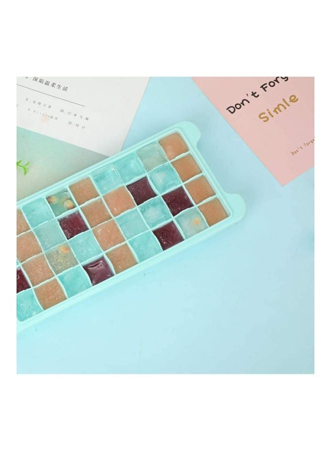 كيو دي طقم من 3 صواني مكعّبات ثلج من السيليكون مزوّدة بغطاء أخضر/وردي/أزرق 10.2x1.7x1بوصة - Image 3