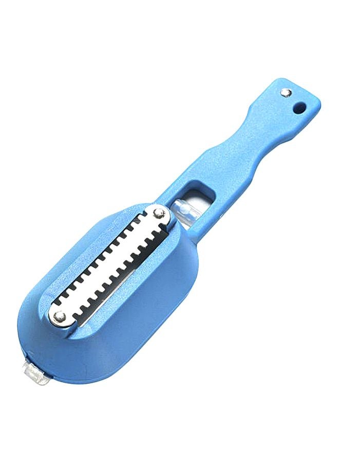 Solution Fish Scale Remover With Cutting Knife Blue/Silver 25cm 