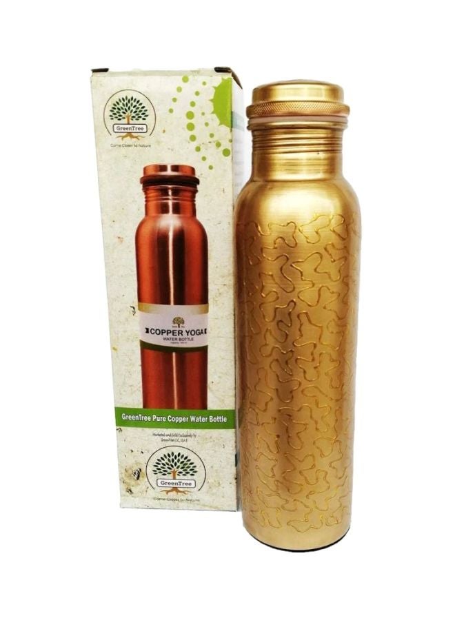 جرين تري زجاجة مياه مصنوعة من النحاس النقي، مناسبة لليوغا ذهبي 950ملليلتر - Image 4