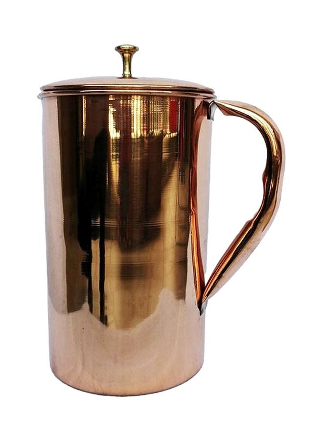 Green Tree - Copper Jug With Lid Gold 22x12centimeter - Image 1