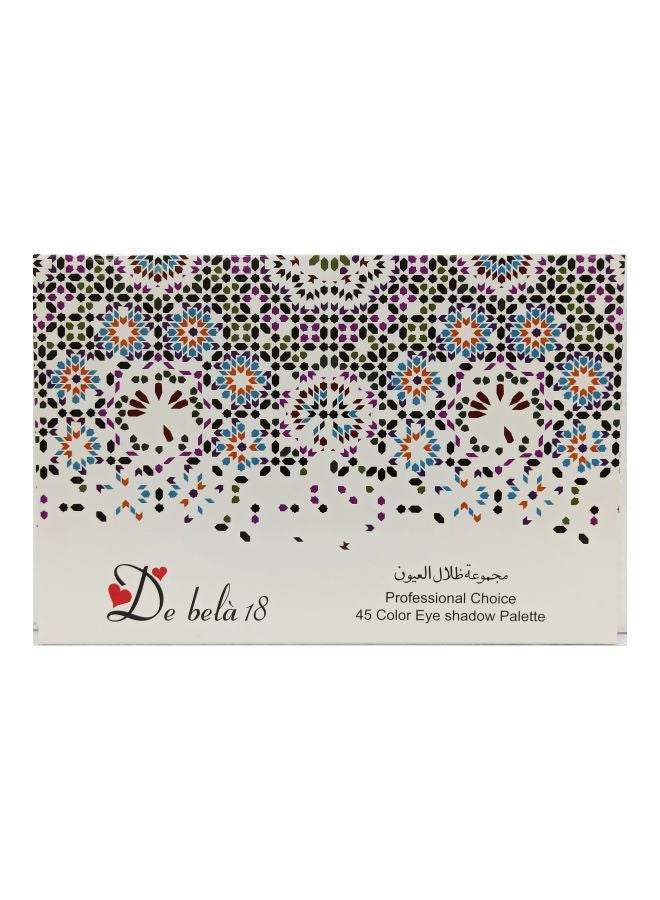 دي بيلا 18 علبة مجموعة ظلال العيون بروفيشنال تشويس من 45 لون متعدد الألوان - Image 4