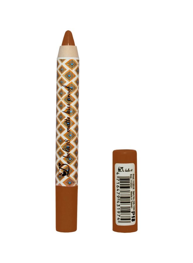 De Bela 18 Smudge Proof Matte Lip Crayon P18 Tawny  - Image 1