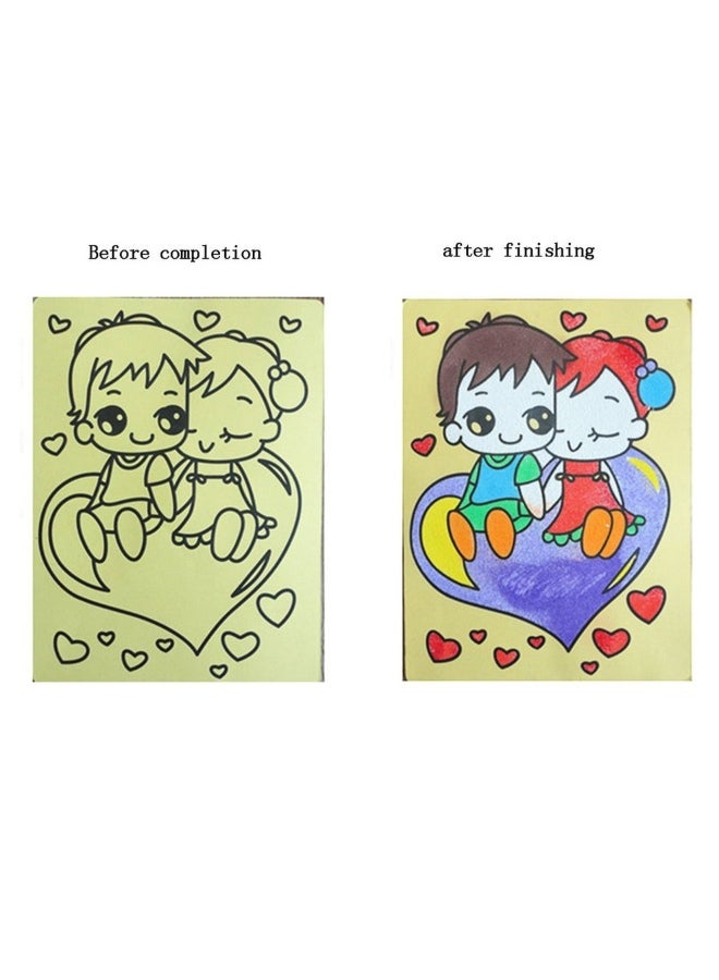 DIY Cartoon Handmade Kids Sand Painting Paper Beige - Image 2