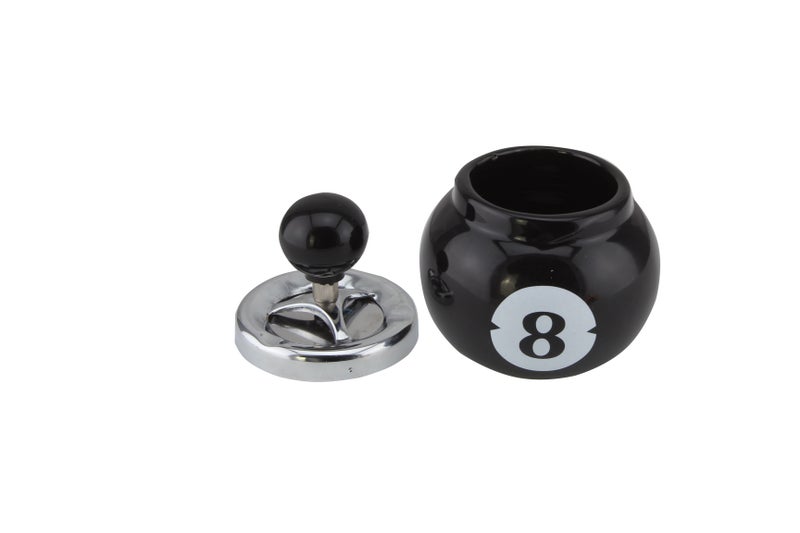Home - Ceramic Ashtray Glossy Black 11.5 x 10cm - Image 1
