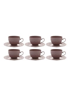 12 قطعة من فناجين القهوة التركية بني Coffee Cup 6x120ملليلتر