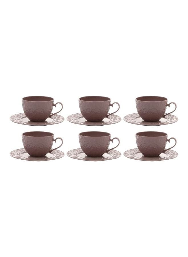 دانيا - 12 قطعة من فناجين القهوة التركية بني Coffee Cup 6x120ملليلتر - Image 1
