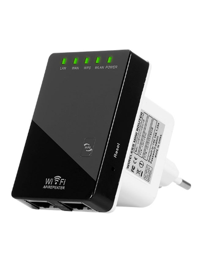 Generic - Mini Wireless Repeater Wifi Signal Amplifier Extender Black - Image 1