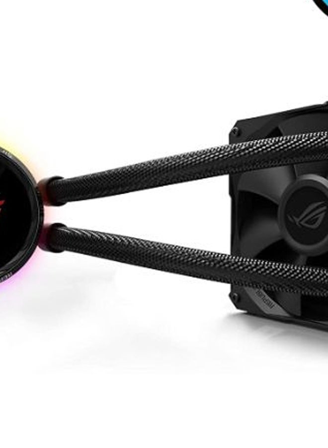 ASUS - ROG RYUO 120 RGB AIO Liquid CPU Cooler 120mm Radiator (120mm 4-Pin PWM Fan) with Livedash OLED Panel and Fanxpert CONTROLS Black - Image 1