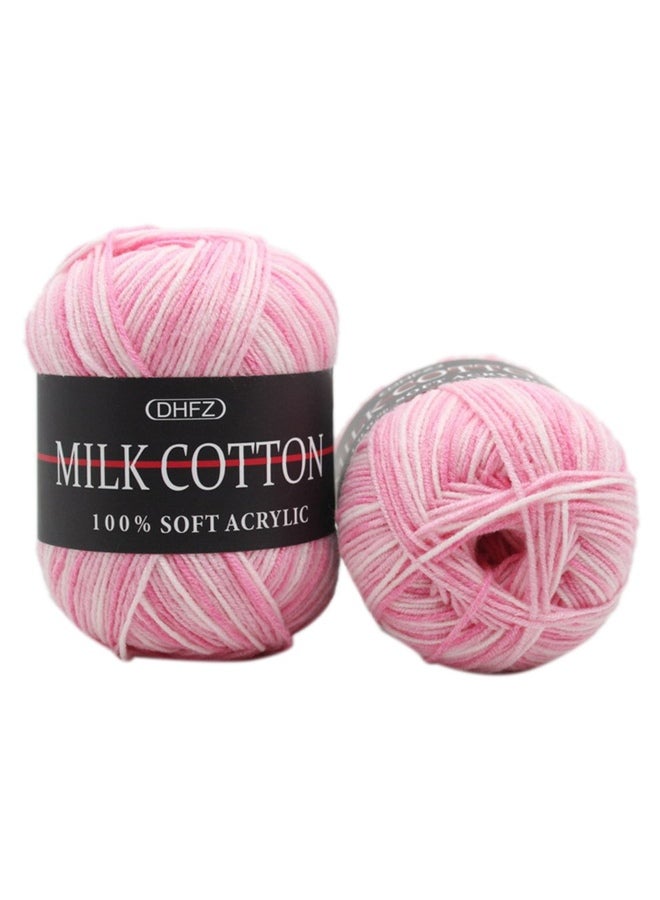 Cotton Hand Knitting Multi Strand Thread Yarn Pink/White 100000centimeter - Image 2
