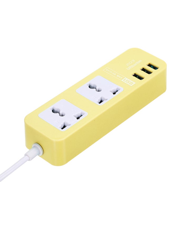 USB Socket Power Strip Yellow/White - Image 1