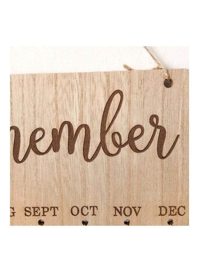Wooden Days To Remember Hanging Ornament Board Beige 40x12x0.5cm  - Image 5