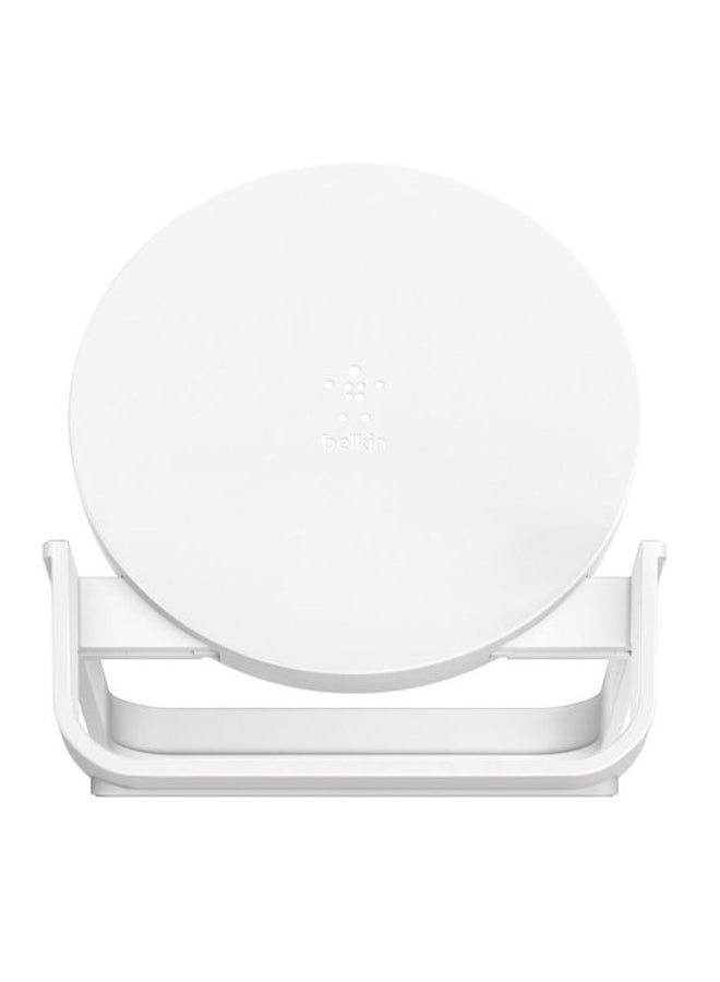 belkin Boostcharge Wireless Charging Stand 10W Qi-certified Fast Wireless Charger For iPhone, Samsung, Google, More White  - Image 1