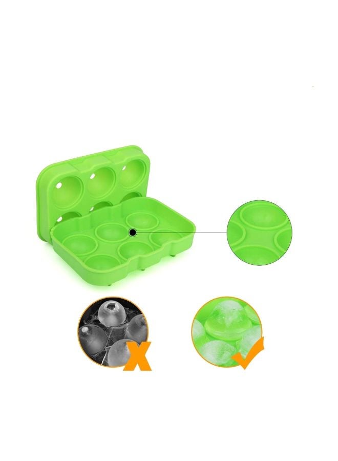 QD 2-Piece Ice Ball Mold Set Green/Blue 13x18x5cm - Image 2