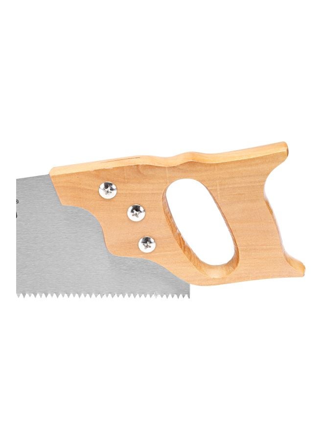 GEEPAS - 16" Hand Saw Wooden handle- High carbon steel | Universal-Cut Soft-Grip | Heavy Duty Sawing, Trimming, Gardening, Wood Cutting, Plastic | Ideal for Carpenters, gardeners, & framers Silver/Beige 16inch - Image 1