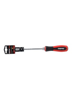 GEEPAS Precision Screwdriver - Slotted Screwdriver with Soft Grip Rubber Insulated Ergonomic Handle - CR-V Build, Magnetic Tip and Hanging Hole for Easy Carry - Bicolored  - (SL 8x150mm) Silver/Red/Black 8x150mm  - Image 2