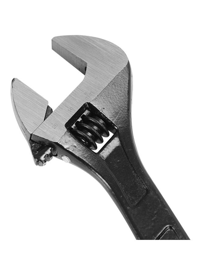 GEEPAS - Soft Grip 10" Adjustable Wrench, Made of High Carbon Steel, Black Phosphated Finish, Easy To Operate, Has a Double Colored Handle, Wide Jaw Openings, Laser Scale Black/Silver 10inch - Image 1