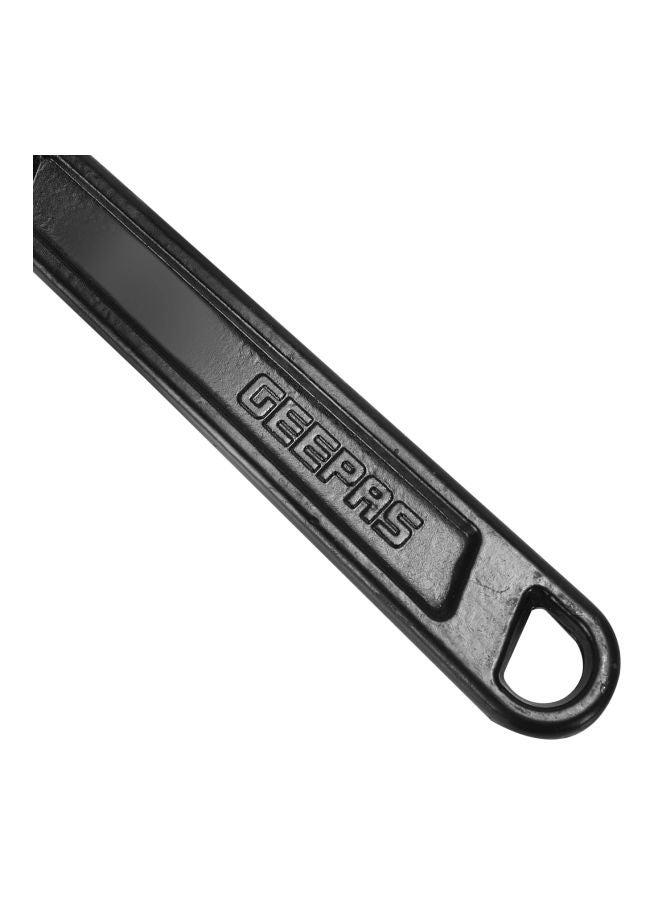 GEEPAS - Soft Grip 10" Adjustable Wrench, Made of High Carbon Steel, Black Phosphated Finish, Easy To Operate, Has a Double Colored Handle, Wide Jaw Openings, Laser Scale Black/Silver 10inch - Image 1