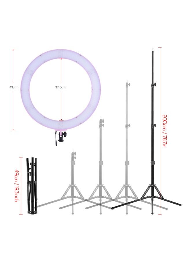 ANDOER LED Photography Ring Light Set Pink/White/Black - Image 4