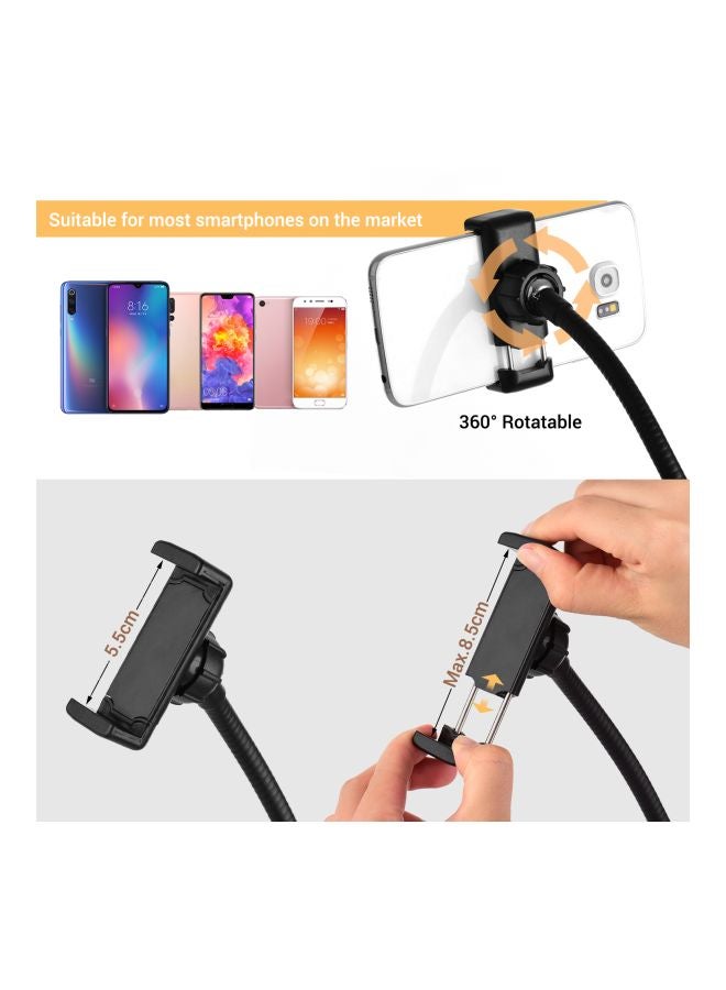 أندوير حلقة ضوء USB ميني مزودة بمشبك مع حامل للميكروفون والهاتف أسود - Image 3