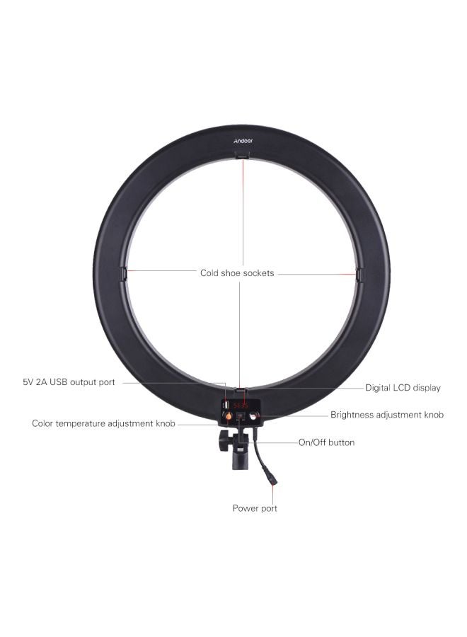 ANDOER LED Photography Ring Light Set White/Black  - Image 4