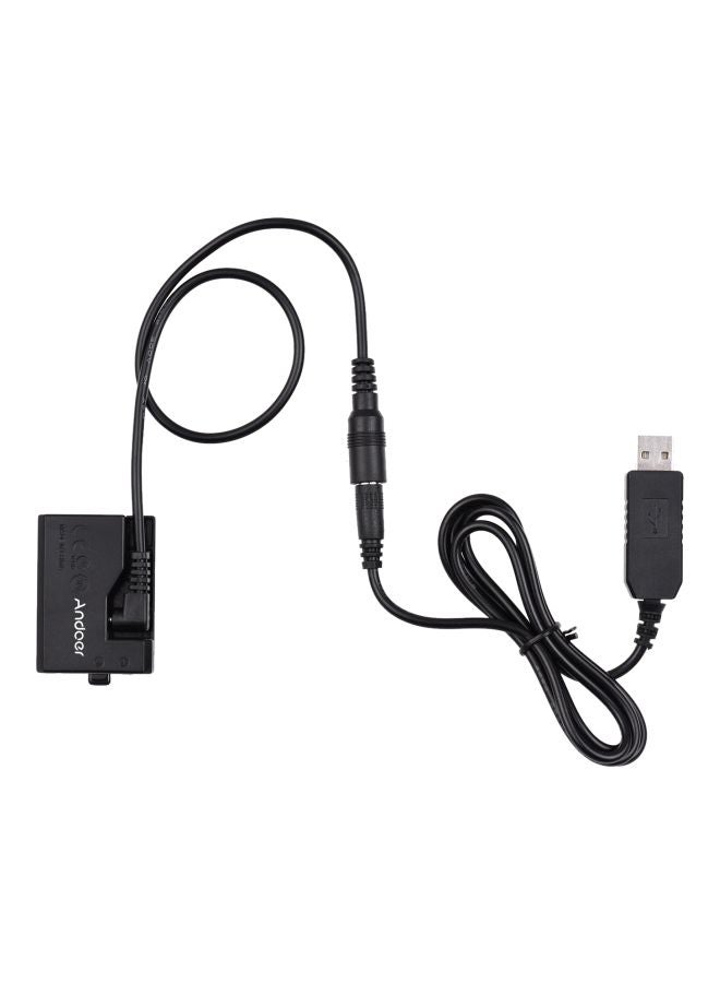 ANDOER USB Dummy Battery DC Coupler Charging Adapter Black - Image 1