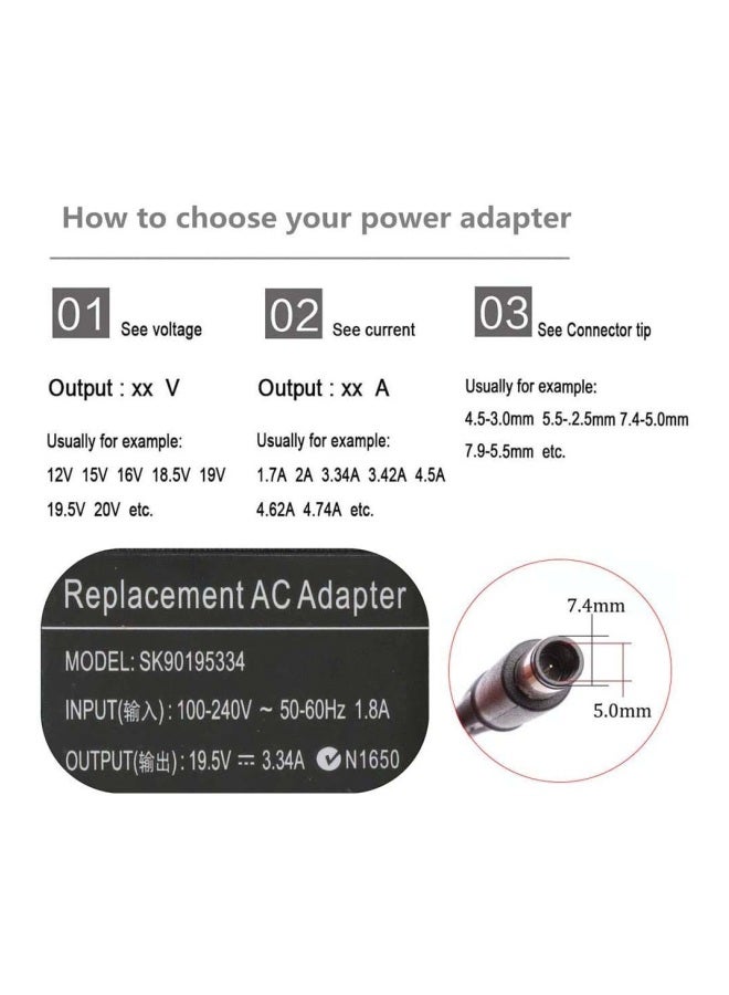 DELL Replacement AC Adapter With Cable Black - Image 5