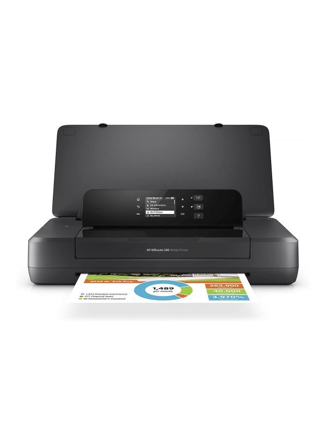 HP - Officejet 200 Inkjet Mobile Printer With Print/Wi-Fi Function Black - Image 1