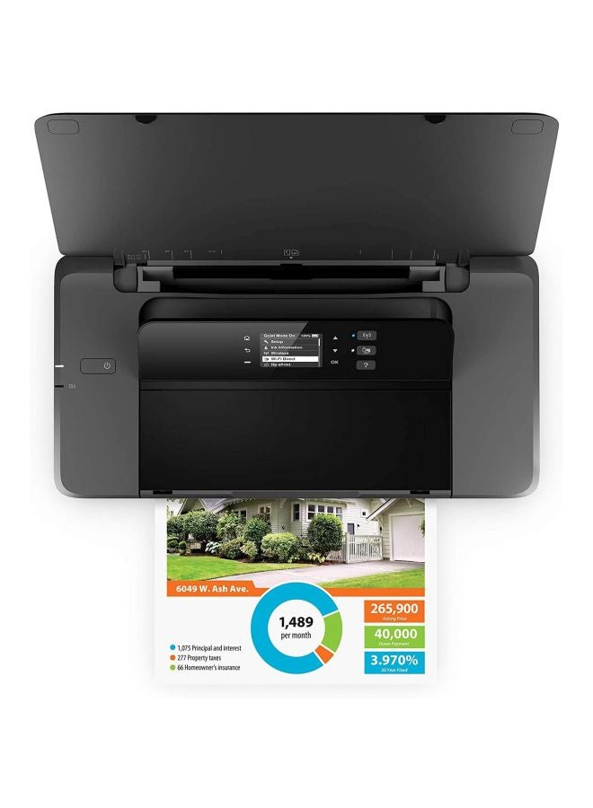 HP - Officejet 200 Inkjet Mobile Printer With Print/Wi-Fi Function Black - Image 1