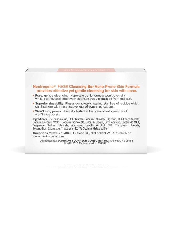 نيوتروجينا عبوة قطع صابون للوجه المعرض لظهور حب الشباب من 3 قطع، 3.5 أوقيات - Image 2