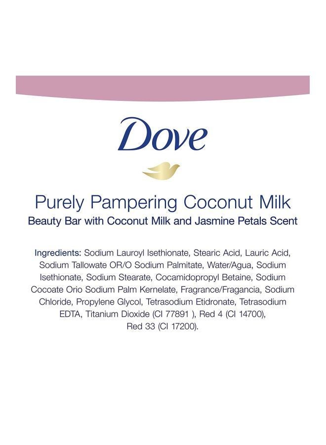 دوف مجموعة ألواح صابون الجمال بيورلي بامبرينج الغني بحليب جوز الهند وبتلات الياسمين بحجم 100 جرام مكونة من 4 قطع - Image 2