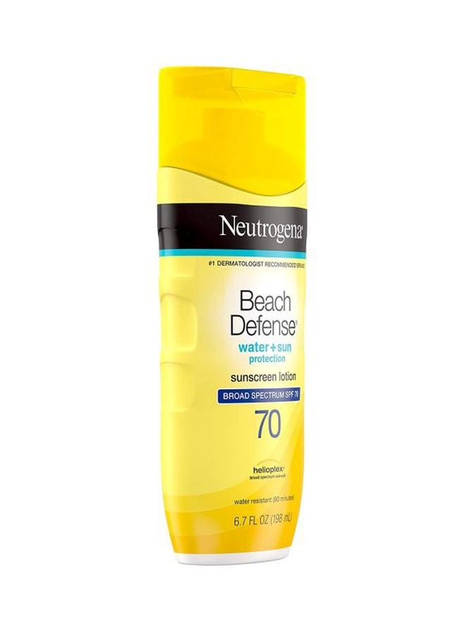 Neutrogena Beach Defense Water + Sun Protection Sunscreen Lotion SPF70 Yellow 6.7Fluid Ounce  - Image 2