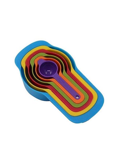 6 Pcs Of Plastic Measuring Cups And Spoons Set Multicolour 5centimeter