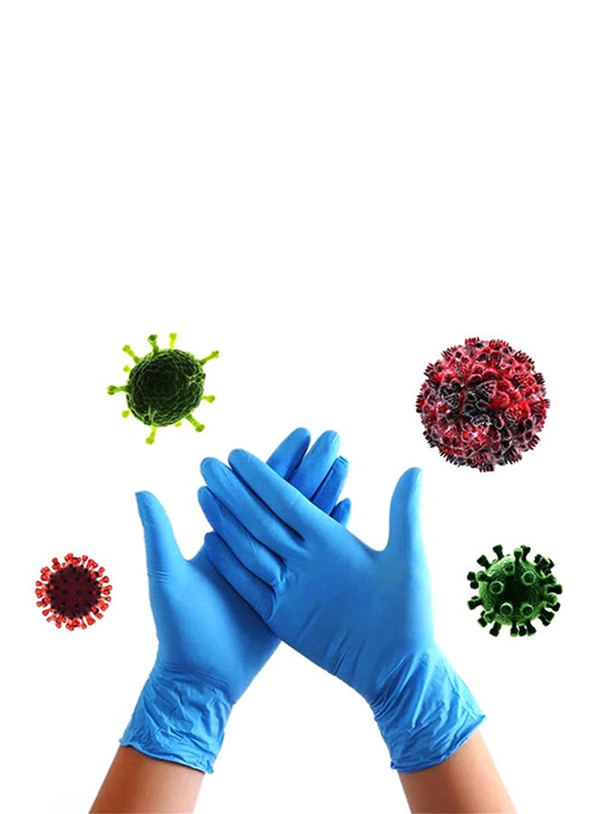 Generic 100 Piece Disposable Nitrile Powder Free Gloves Blue Medium - Image 3