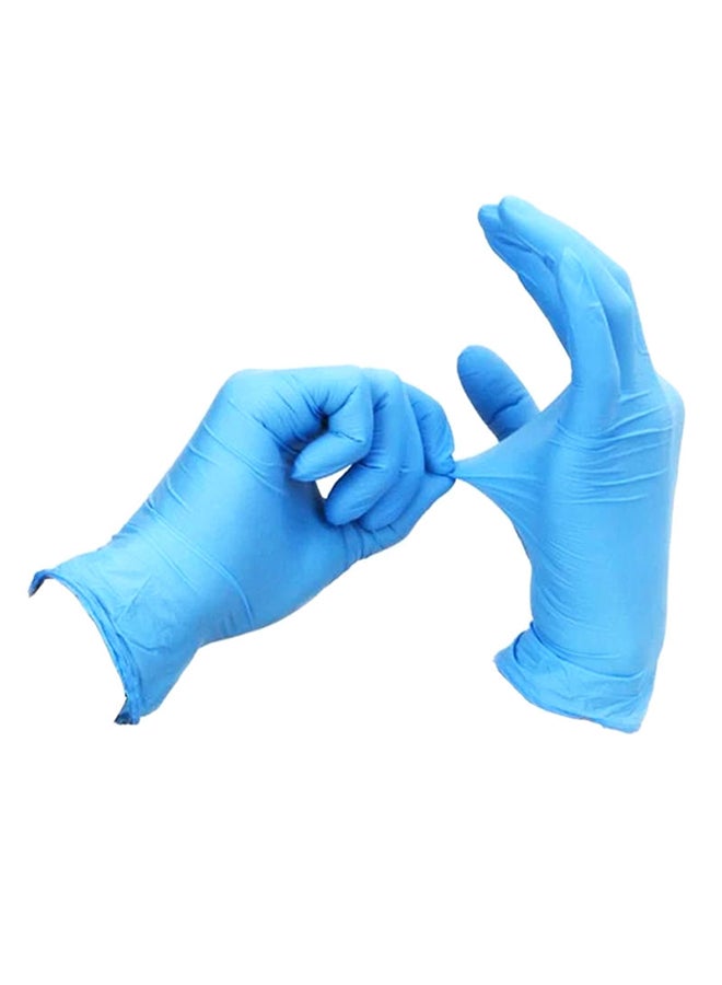 100-Piece Disposable Nitrile Powder Free Gloves Blue Large - Image 1