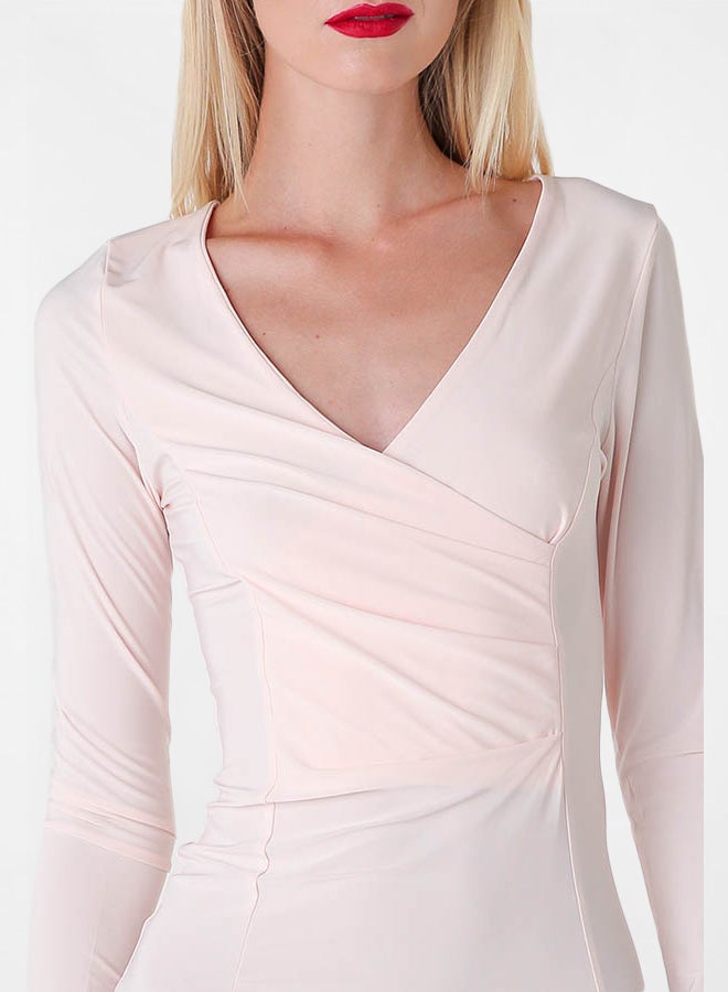 Asymmetric Hem Bodycon Dress Pink