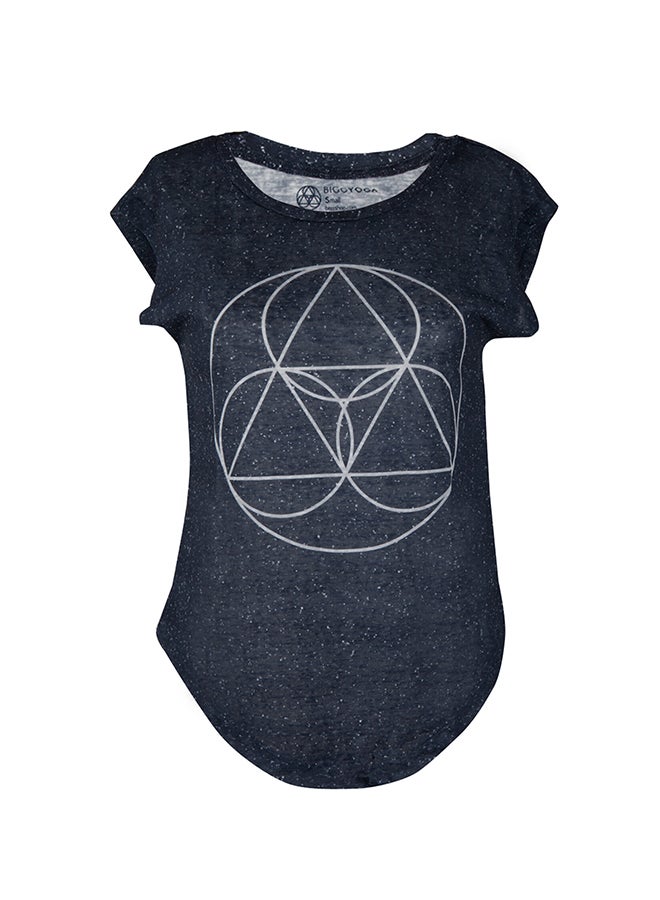 BiggYoga Round Neck T-Shirt Black  - Image 1